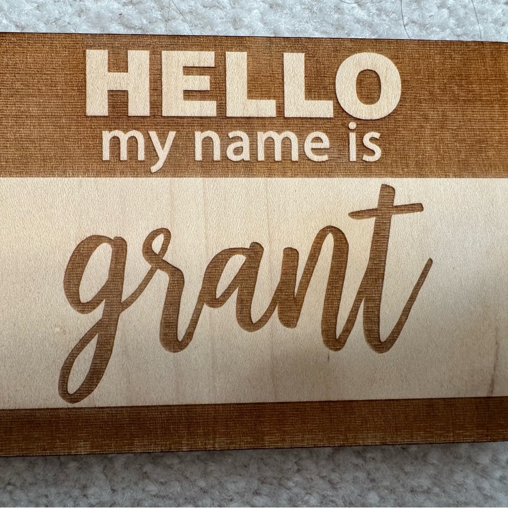 Personalized Wooden Name Plaque - Brown